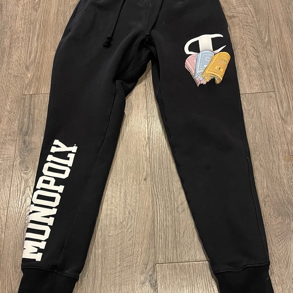 Champion Monopoly Reverse Weave Sweatpants Black small rare euc joggers - Picture 14 of 14